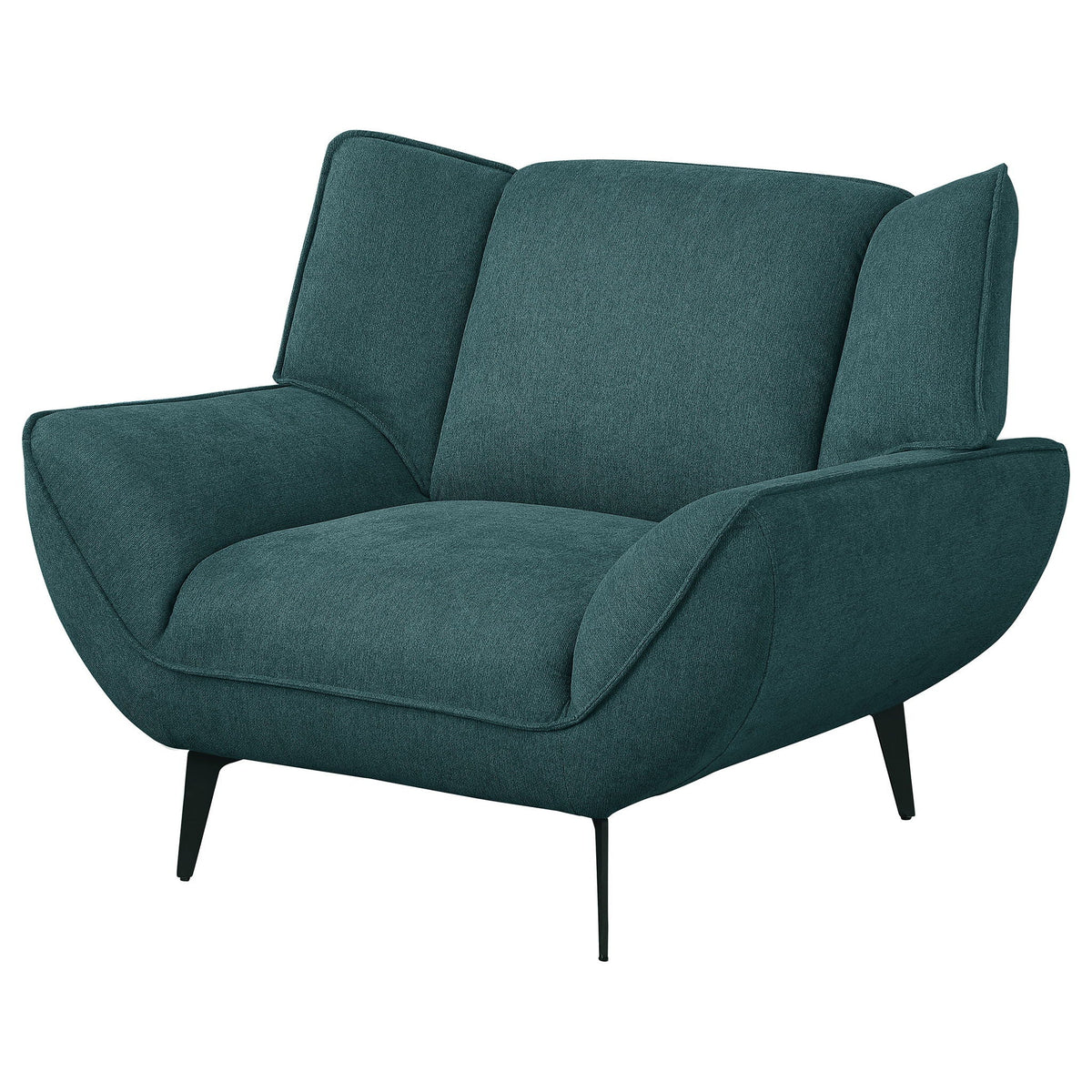 Grenada - Upholstered Flared Arm Accent Chair - Teal Blue