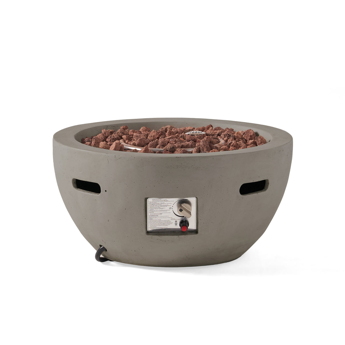 27' Bowl Shaped MGO 40,000 BTU Propane Fire Pit, Light Grey (Tank Cover not Included)