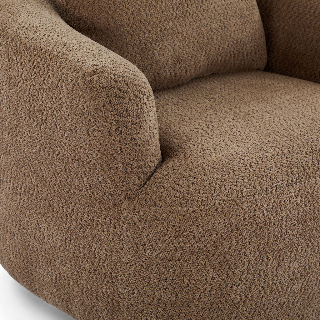 360° Swivel Barrel Sofa Chair With Throw Pillow, Upholstered Accent Chair