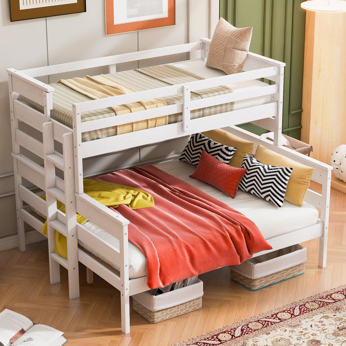 Detachable Design Bunk Bed With Ladder