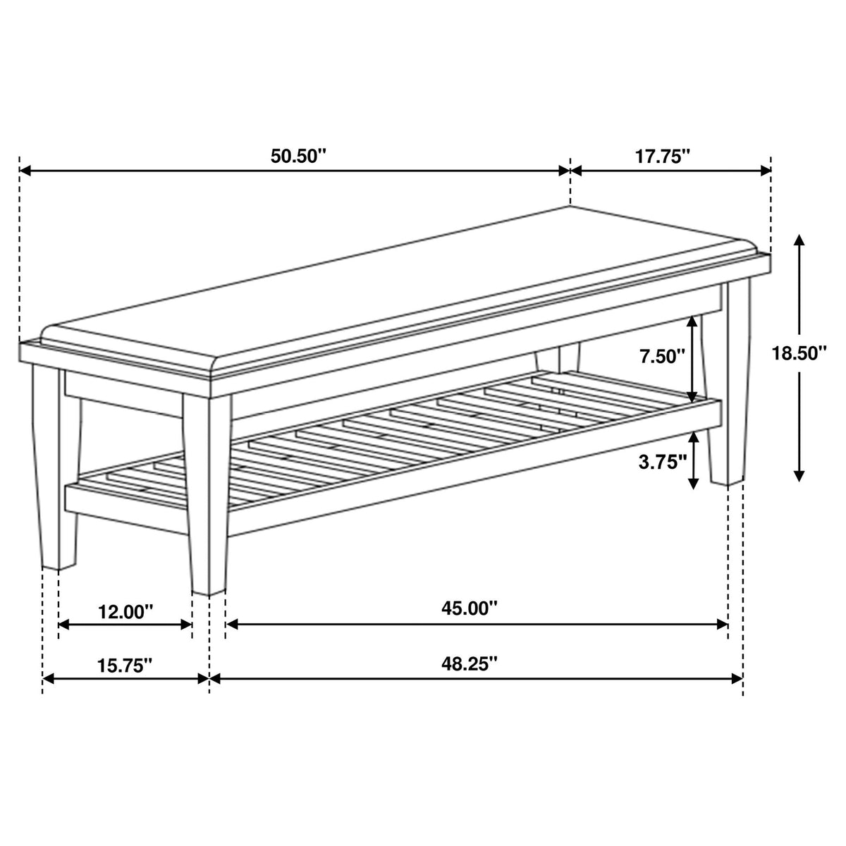 Bench With Upholstery Design - Ivory