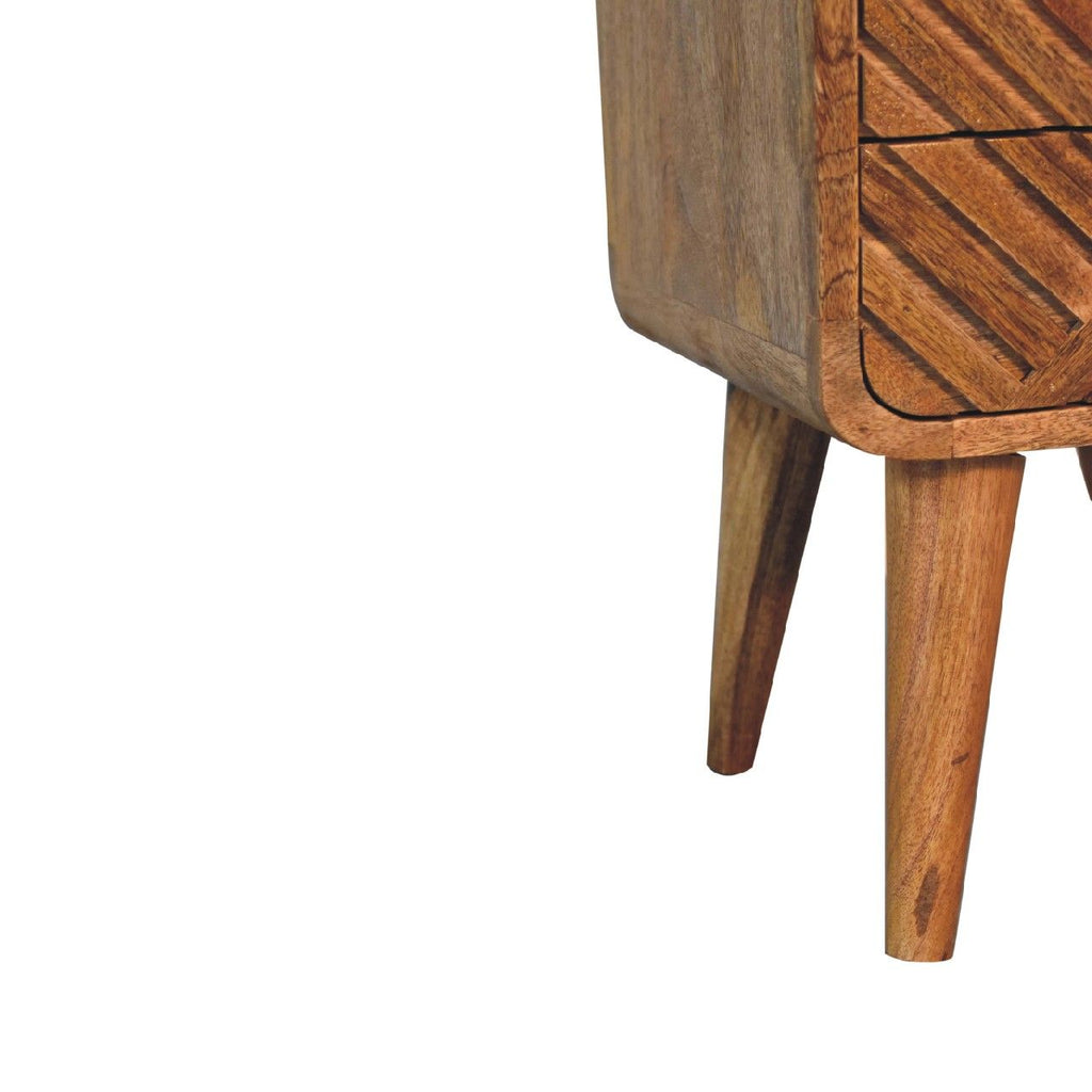 Lille - Mini Curved Nightstand - Oak
