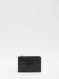 BOTTEGA VENETA Mini Leather Card Holder with Zippered Coin Pocket