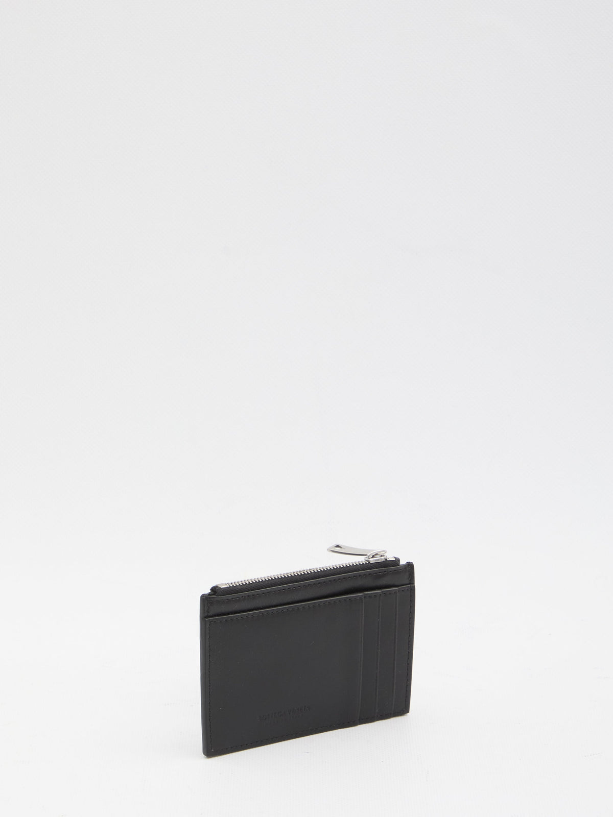 BOTTEGA VENETA Mini Leather Card Holder with Zippered Coin Pocket