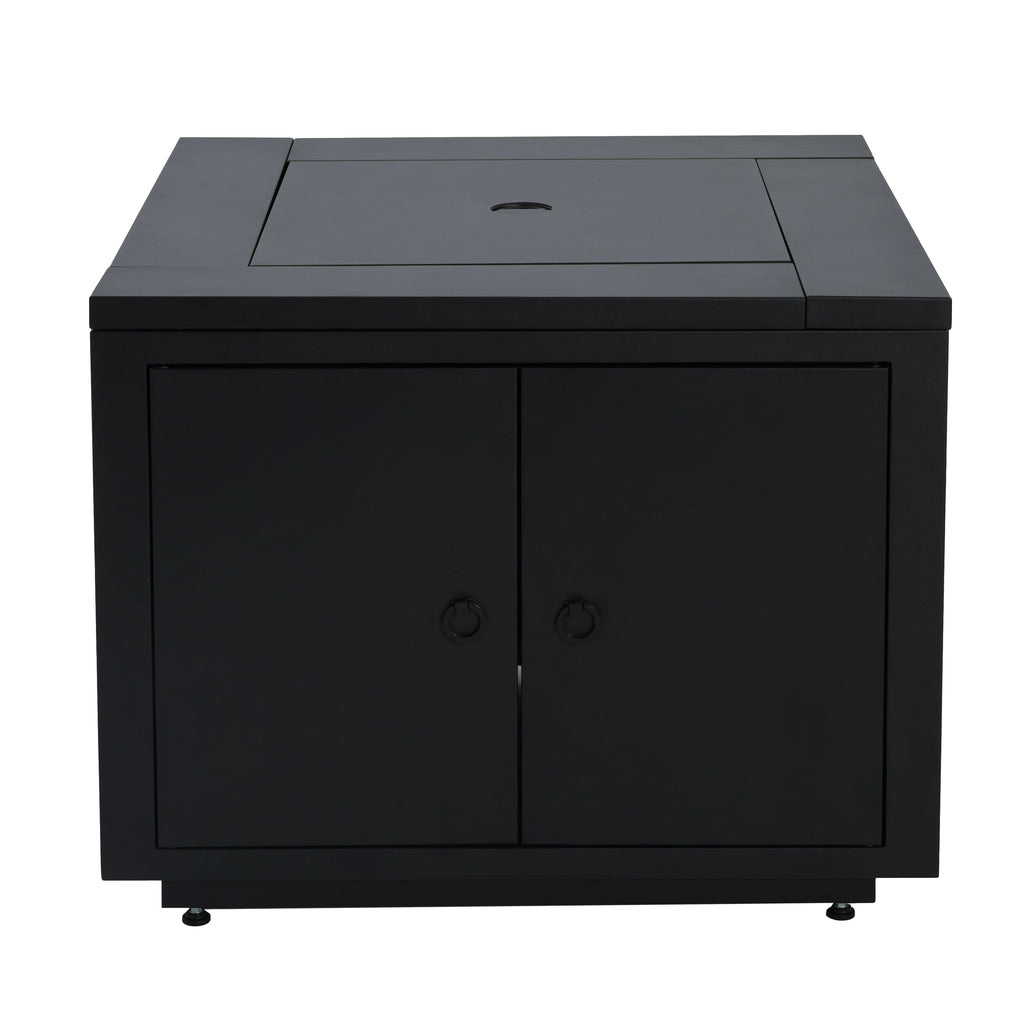30inch Square  Steel Fire Pit Table, in Black,40000BTU