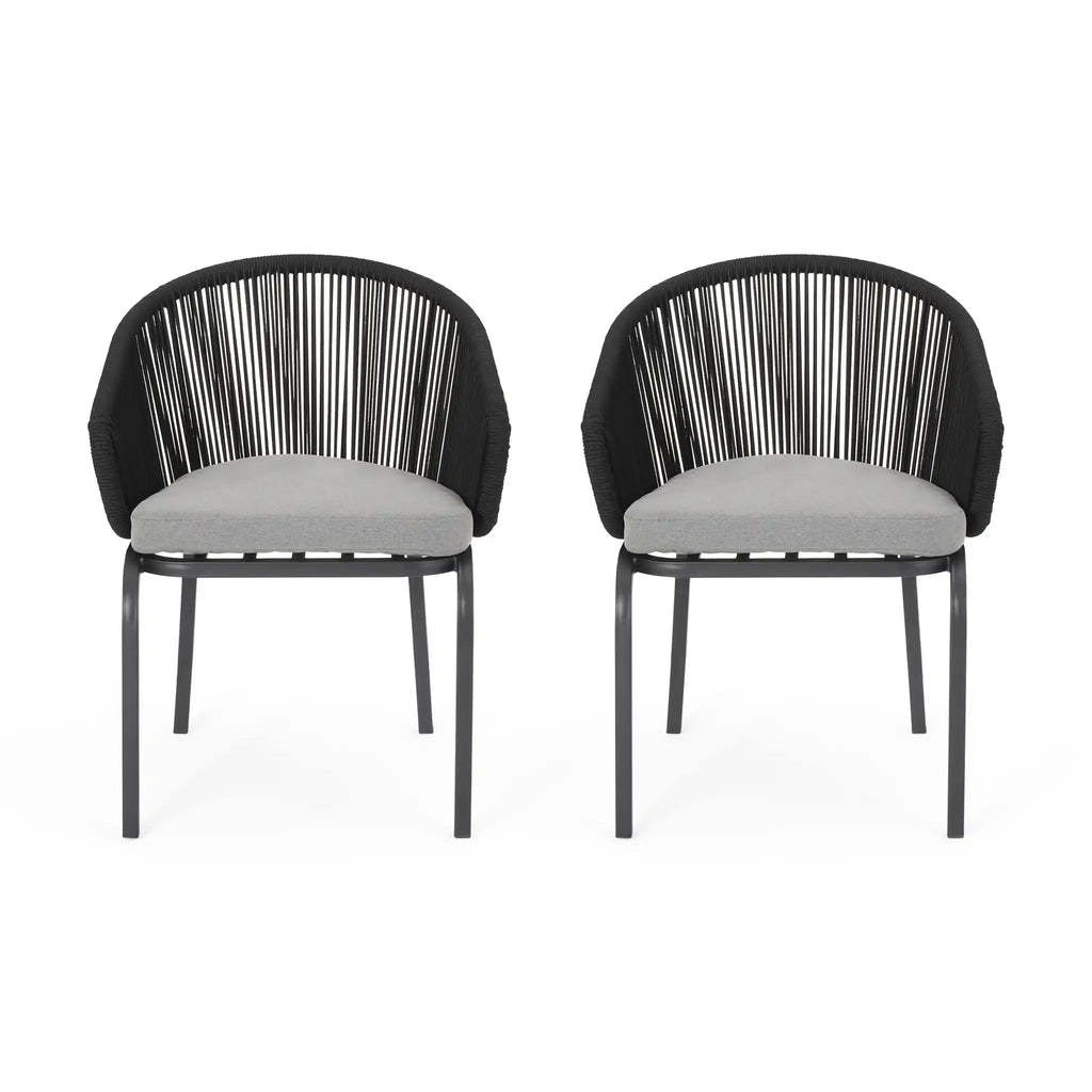 Outdoor Wicker Chair With Powder-Coated Iron Legs