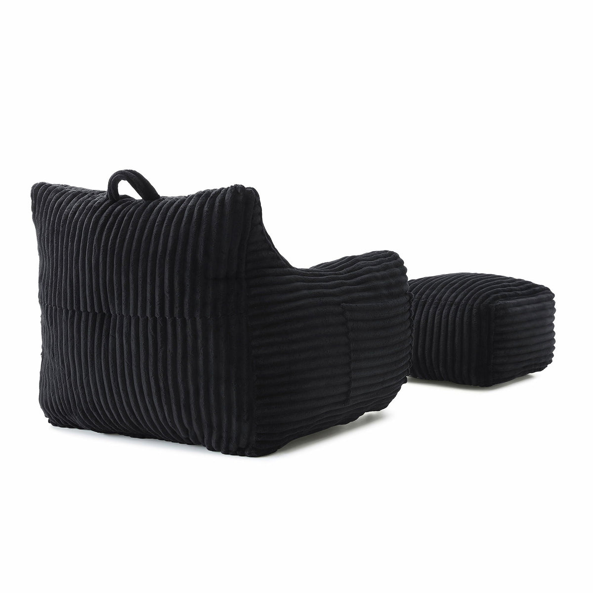 Giant Bean Bag Chair With Armrests And Footstool