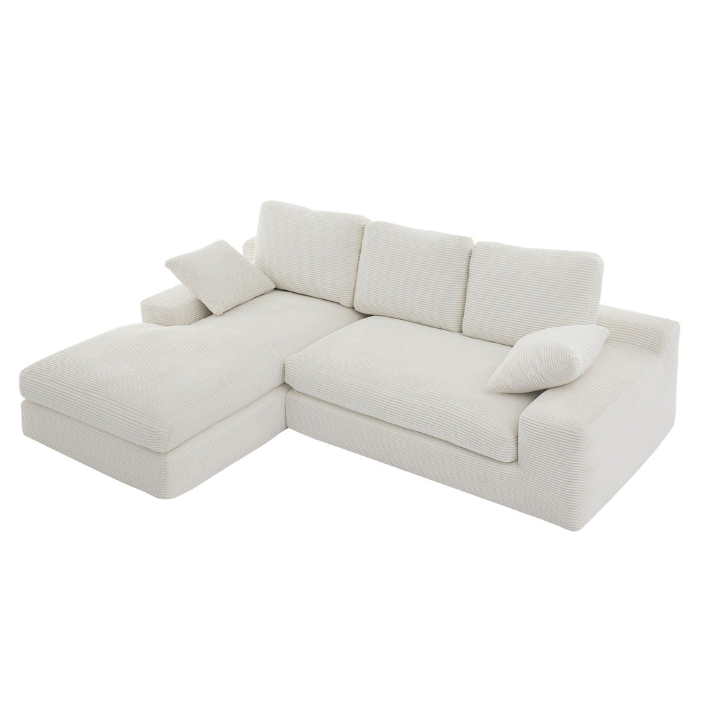 Compressed Sofa With 3 Back Cushions, 2 Throw Pillows