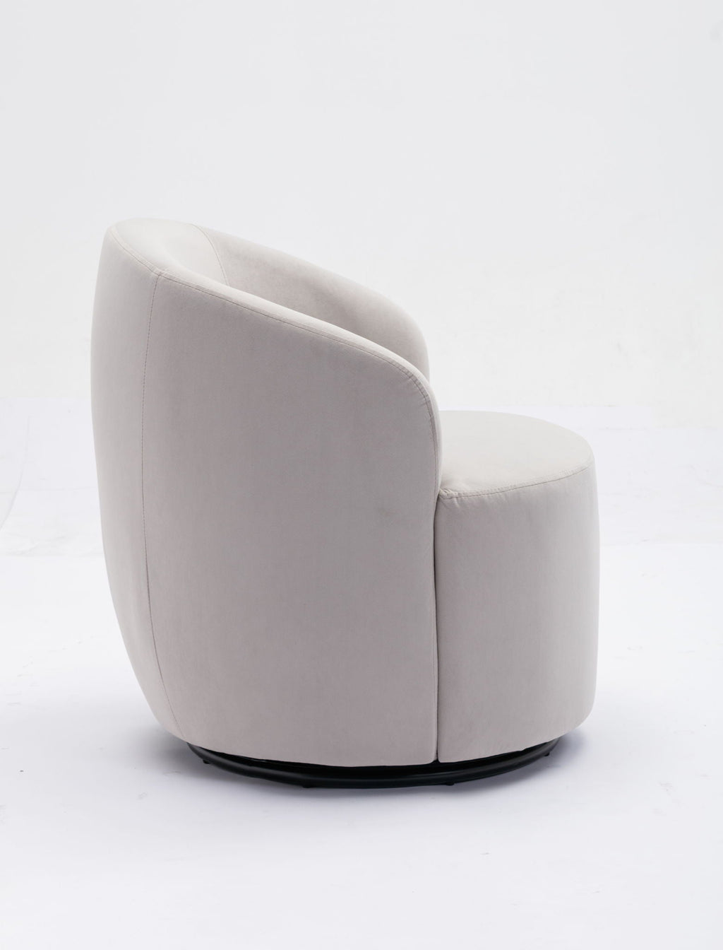 Swivel Accent Armchair Barrel Chair With Powder Coating Metal Ring
