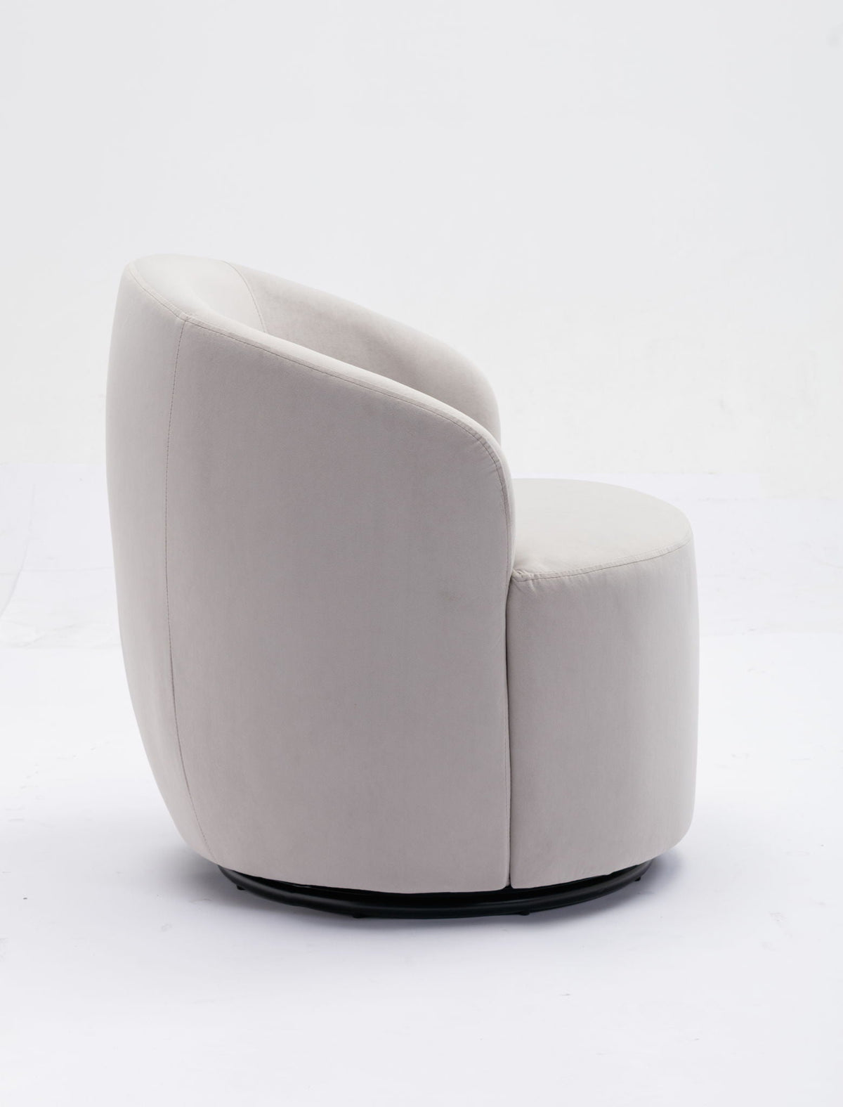 Swivel Accent Armchair Barrel Chair With Powder Coating Metal Ring
