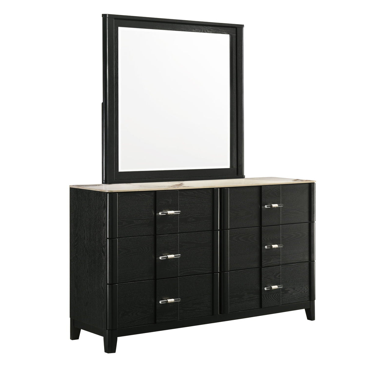 Opel - 6 Drawer Dresser - Black