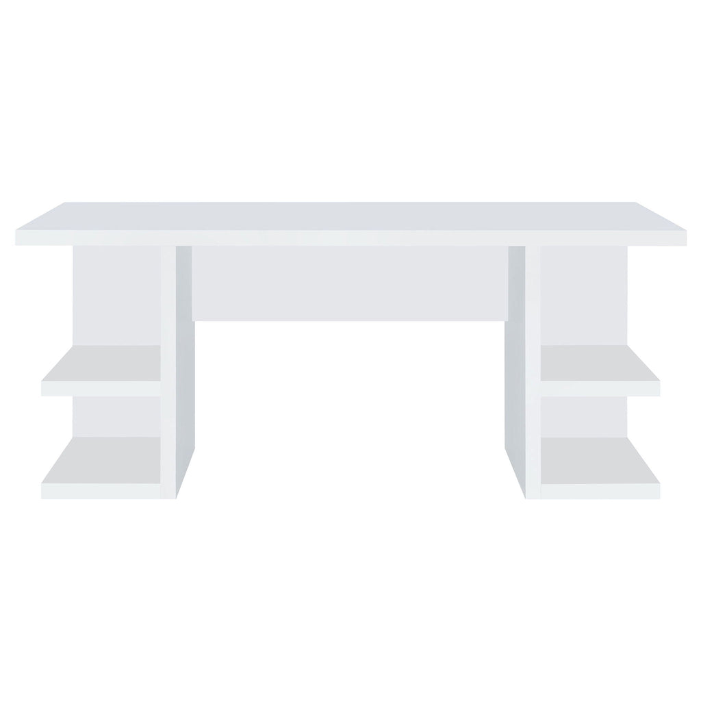 Hannah - 4 Shelf Writing Desk With Open Shelving - White