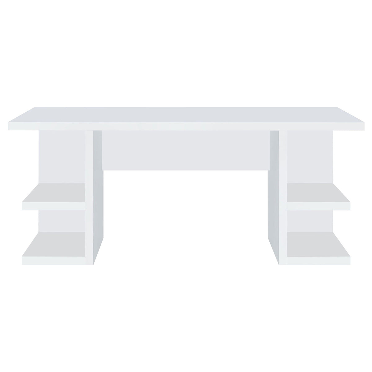 Hannah - 4 Shelf Writing Desk With Open Shelving - White