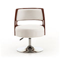 Salon - Swivel Lounge Chair 2 Tone Design With Adjustable Height And Full Swivel For Living Room - White