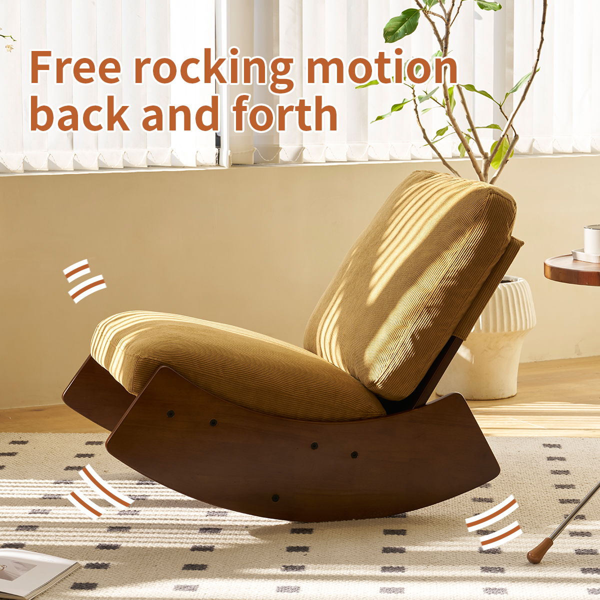 Comfortable High-Quality Upholstery Glider Rocking Chair