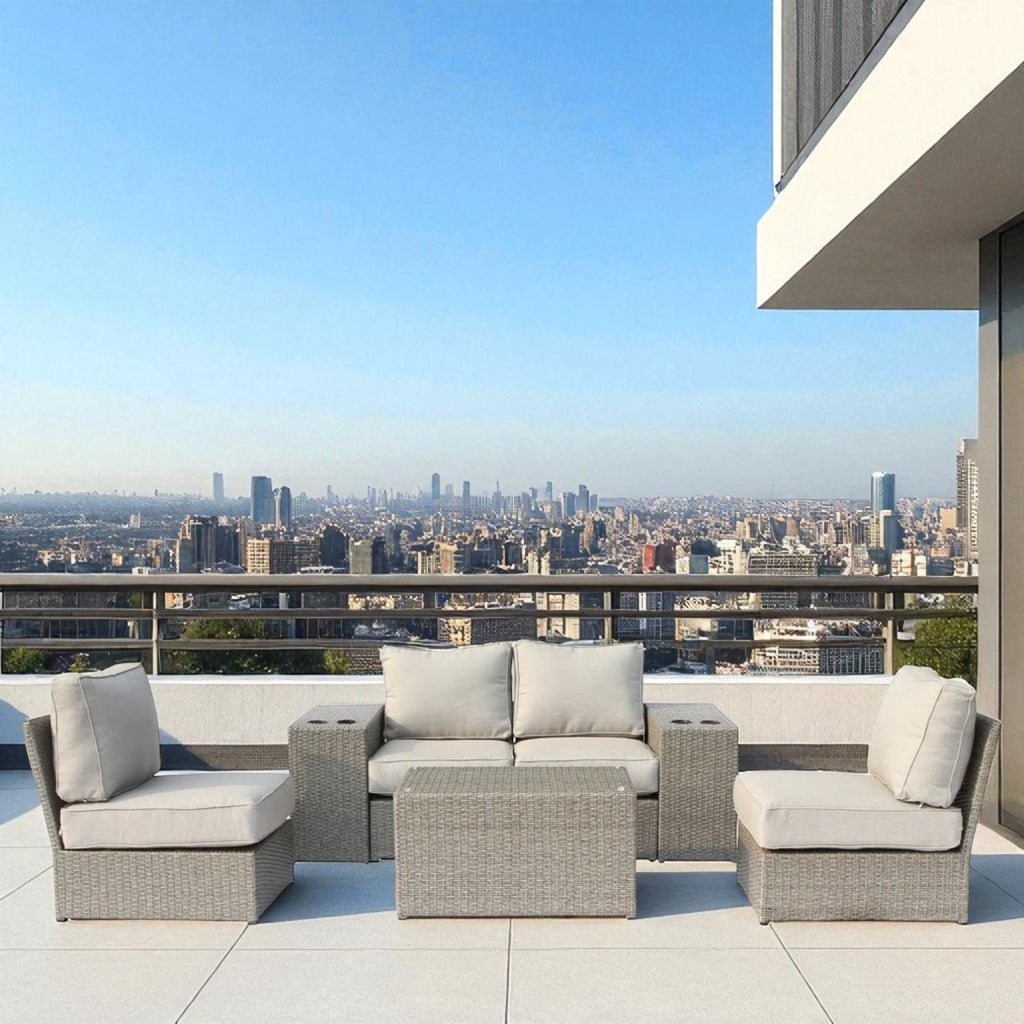 Stylish Modular Wicker Patio Seating Group