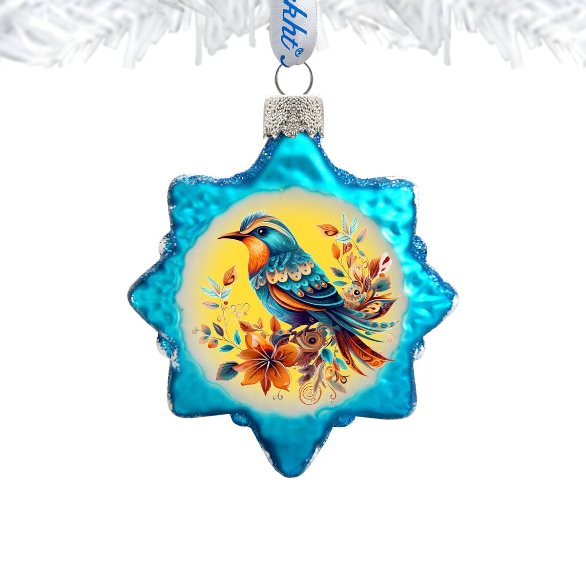 Blue Sparrow Mercury Glass Ornaments by G. Debrekht - Wildlife Holiday Decor - 776007