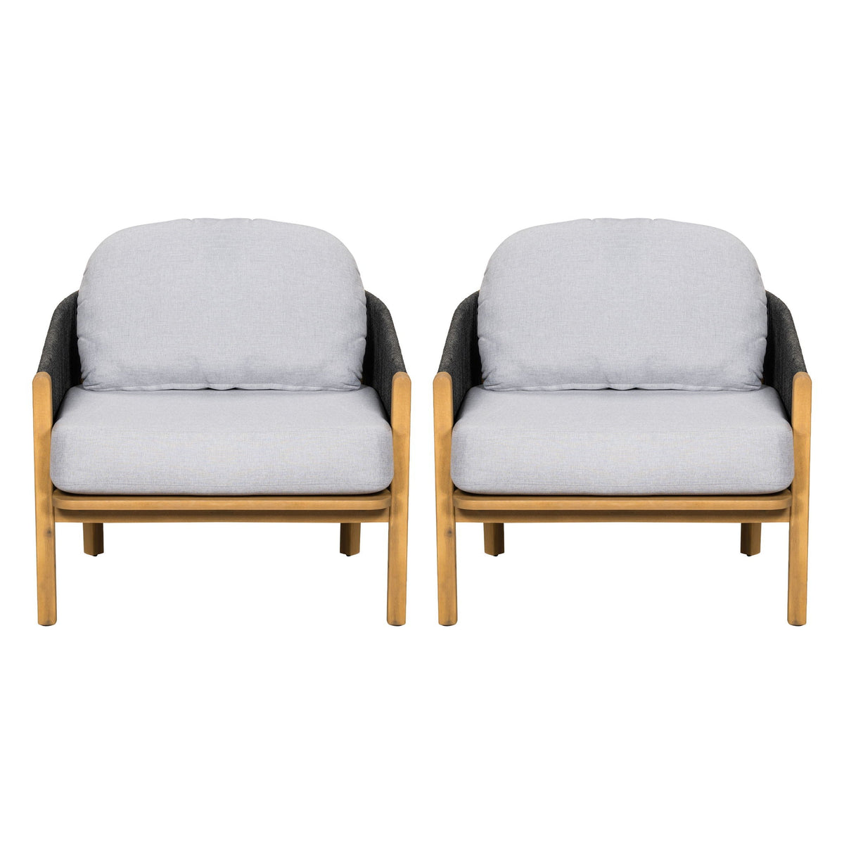 Grotta Outdoor Wood Club Chair Set of 2