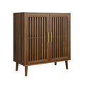 Grille Striped Sideboard Buffet Cabinet With Storage