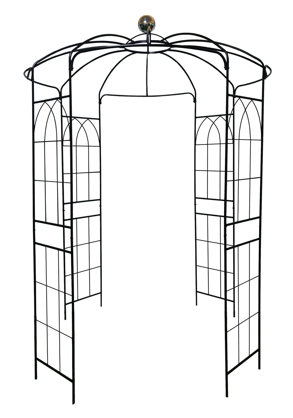 Metal Garden Arch Iron Garden Arbors Gazebo Dia High Birdcage Shape Pergola Pavilion For Wedding Ceremony