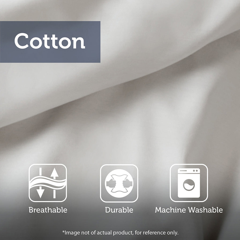 3 Piece Tufted Cotton Chenille Palm Comforter Set Off-White Full/Queen