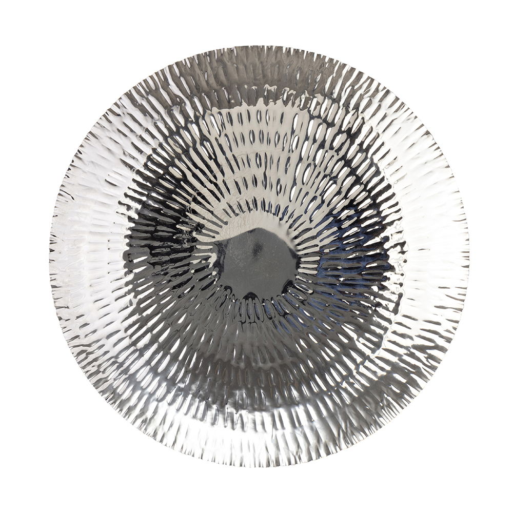 Textured Oversized Disc, Wall Decor For Living Room (Set of 3) - Silver