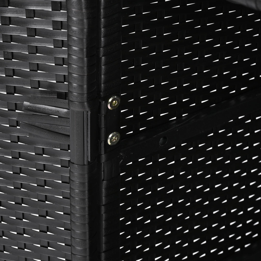 K&K 47.5"W Wicker Outdoor Storage Cabinet with Tempered Glass Top
