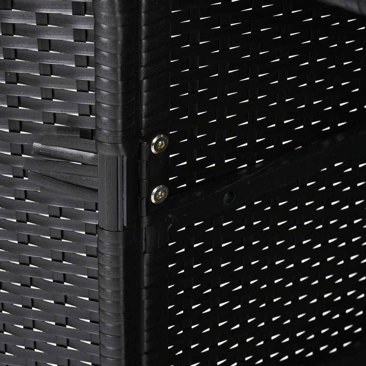 K&K 47.5"W Wicker Outdoor Storage Cabinet with Tempered Glass Top