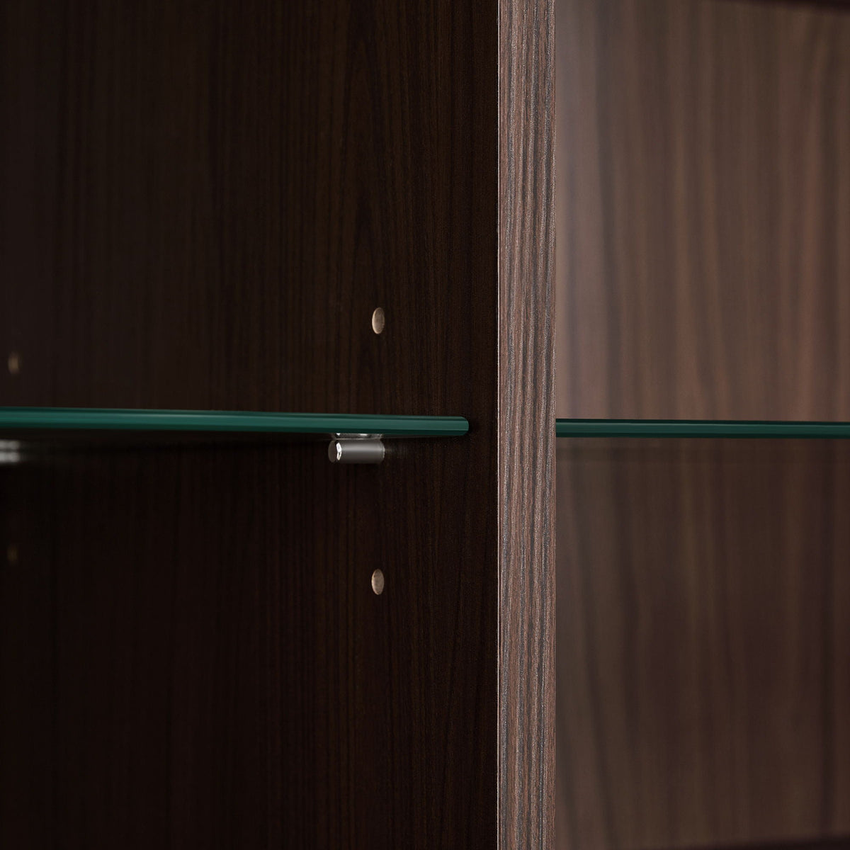Modern Minimalist Style LED Curio Cabinet With Tempered Glass Door, Metal Legs