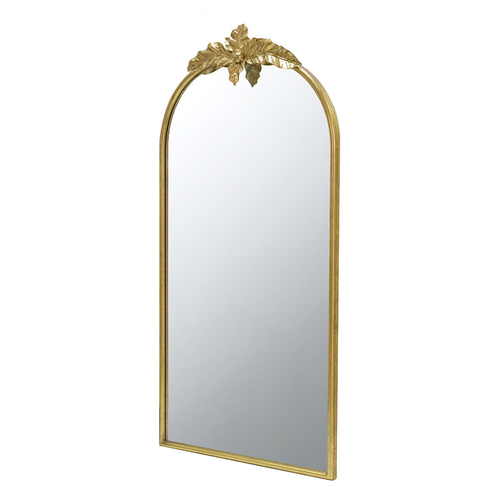 Arched Wall Mirror With Metal Frame, Wall Mirror For Living Room