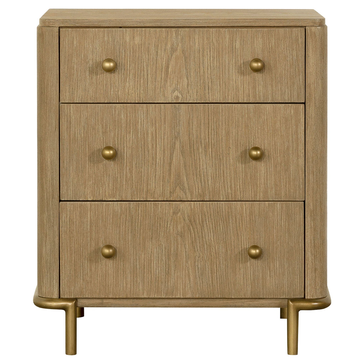 3 Drawer Nightstand With USB Ports - Brown