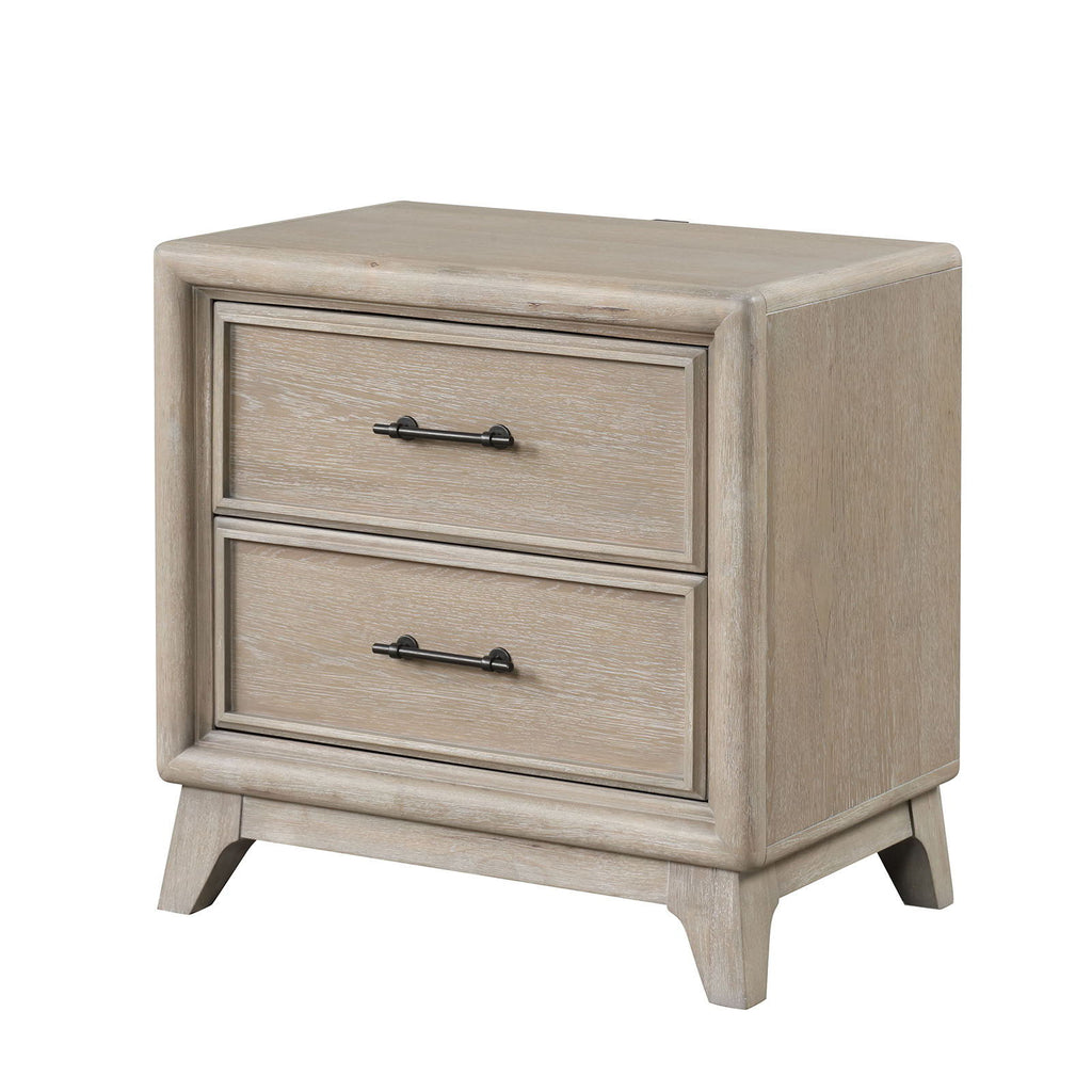 3 Piece Bedroom Set With Padded Headboard, 2 Nightstands
