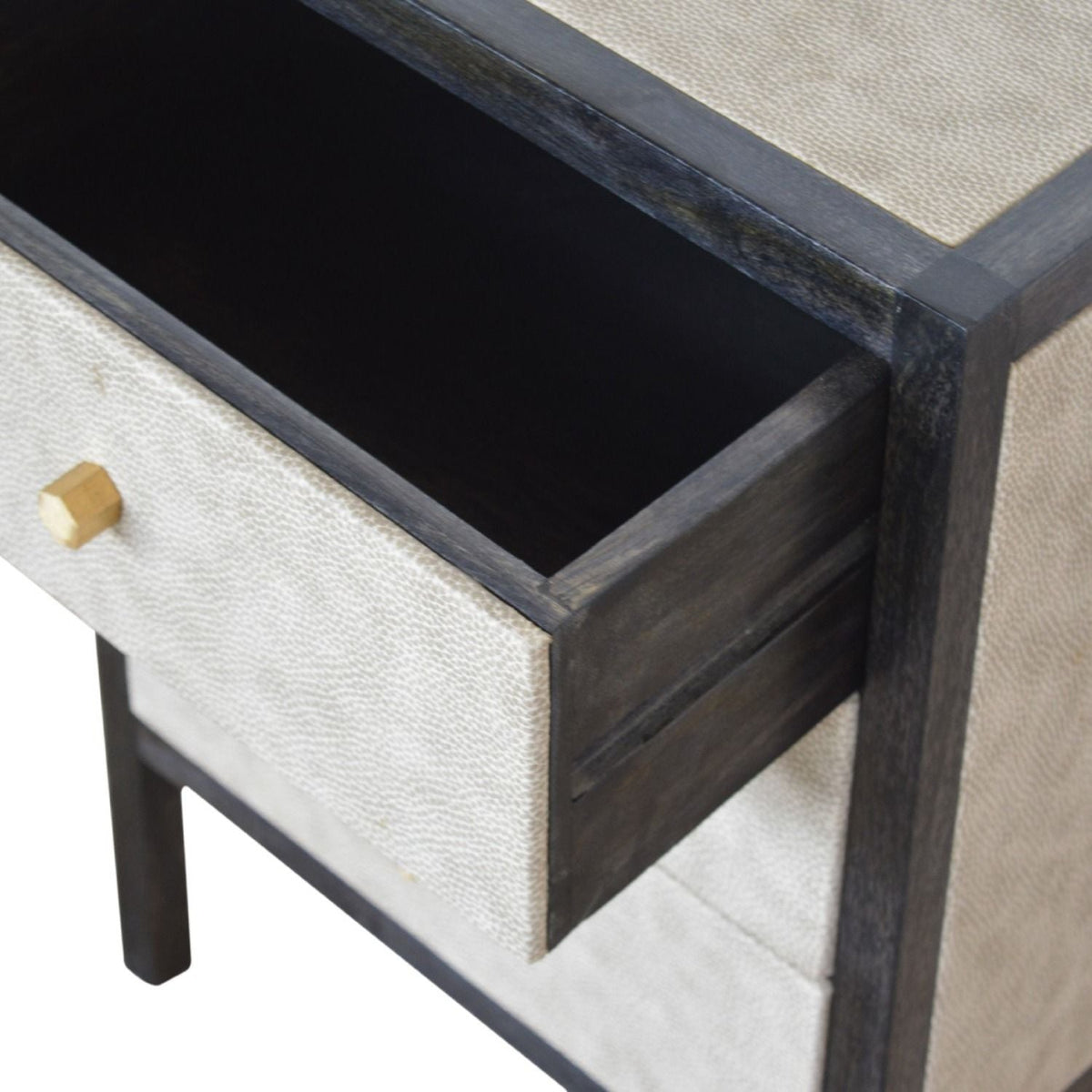 Nightstand, 3 Drawer - Black