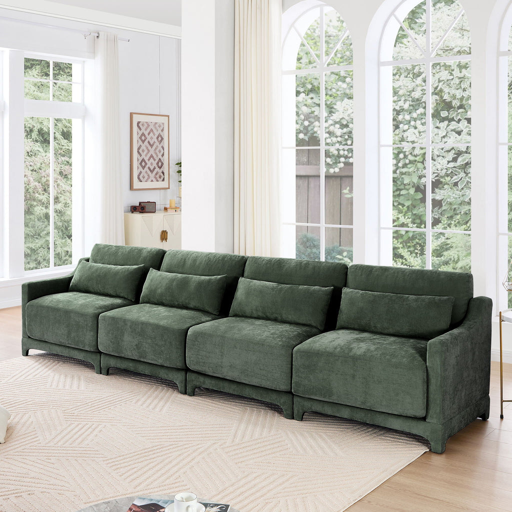 Elegant Sofa With Ergonomic Design And Lumbar Pillows