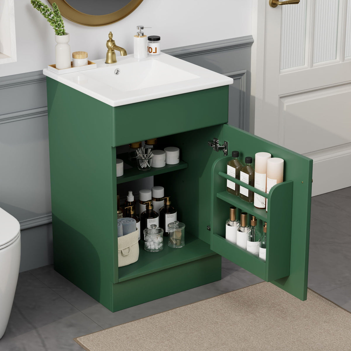 Bathroom Vanity With Sink, Cabinet With Adjustable Shelf