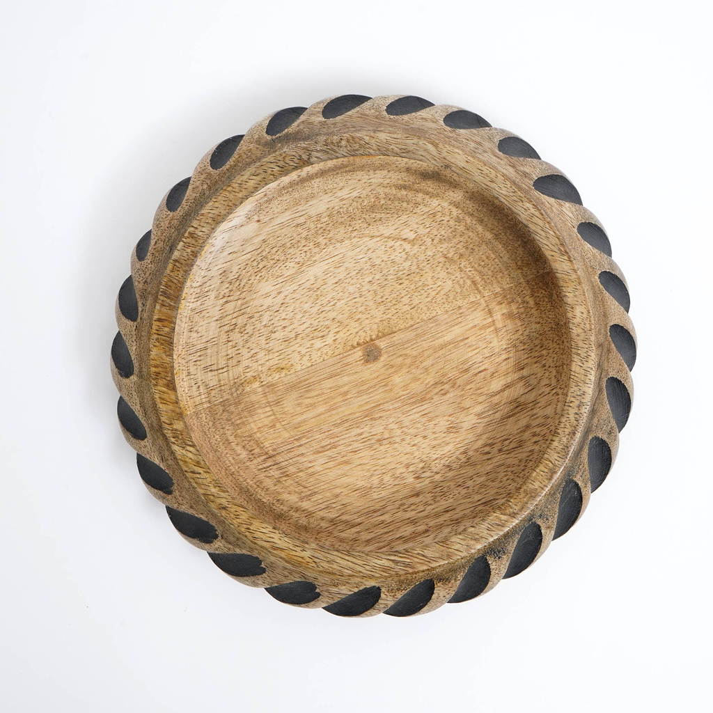 Handmade Wooden Bowl with Black Filler – Unique Artisan Craft