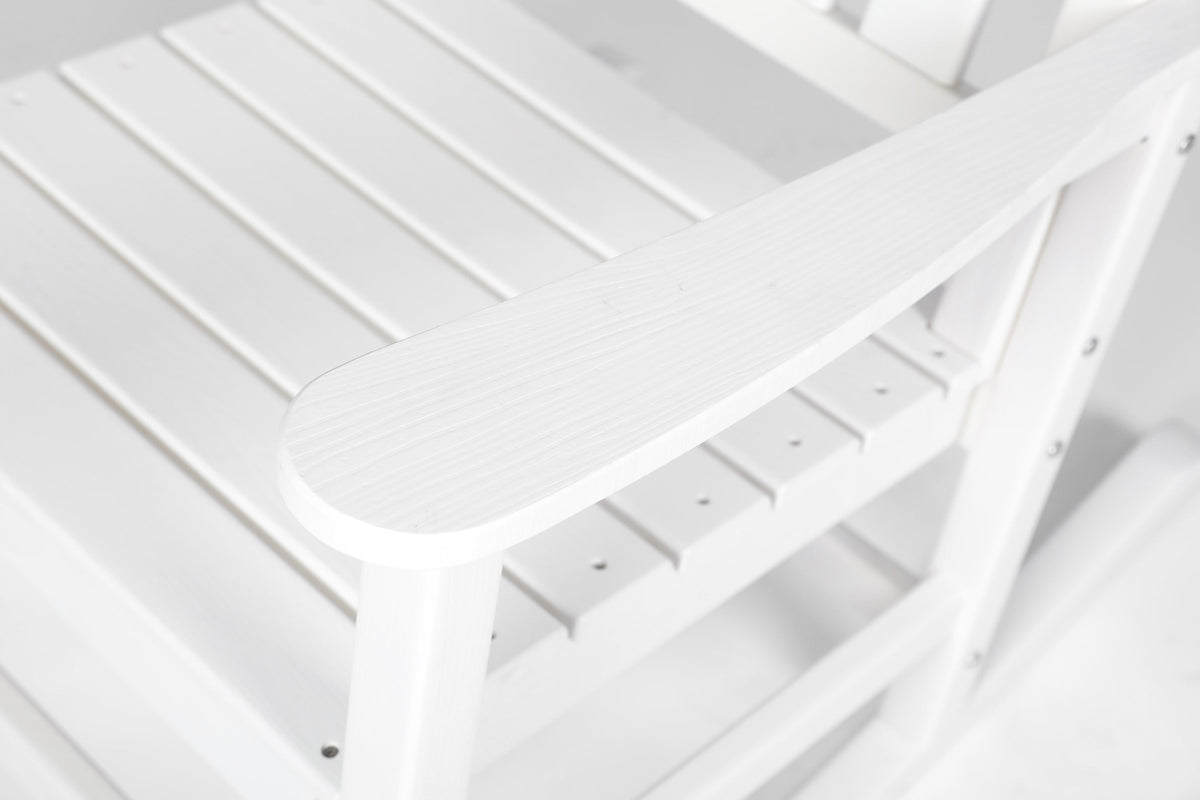 Oversized Rocking Chair with Wood-Texture Outdoor Design