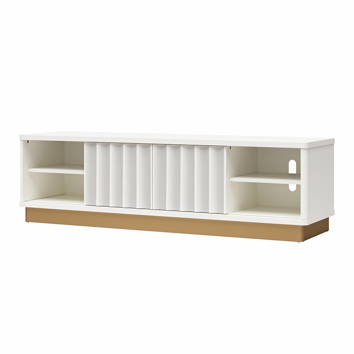 Rene - Scalloped TV Stand For TVs Up To 65" - White