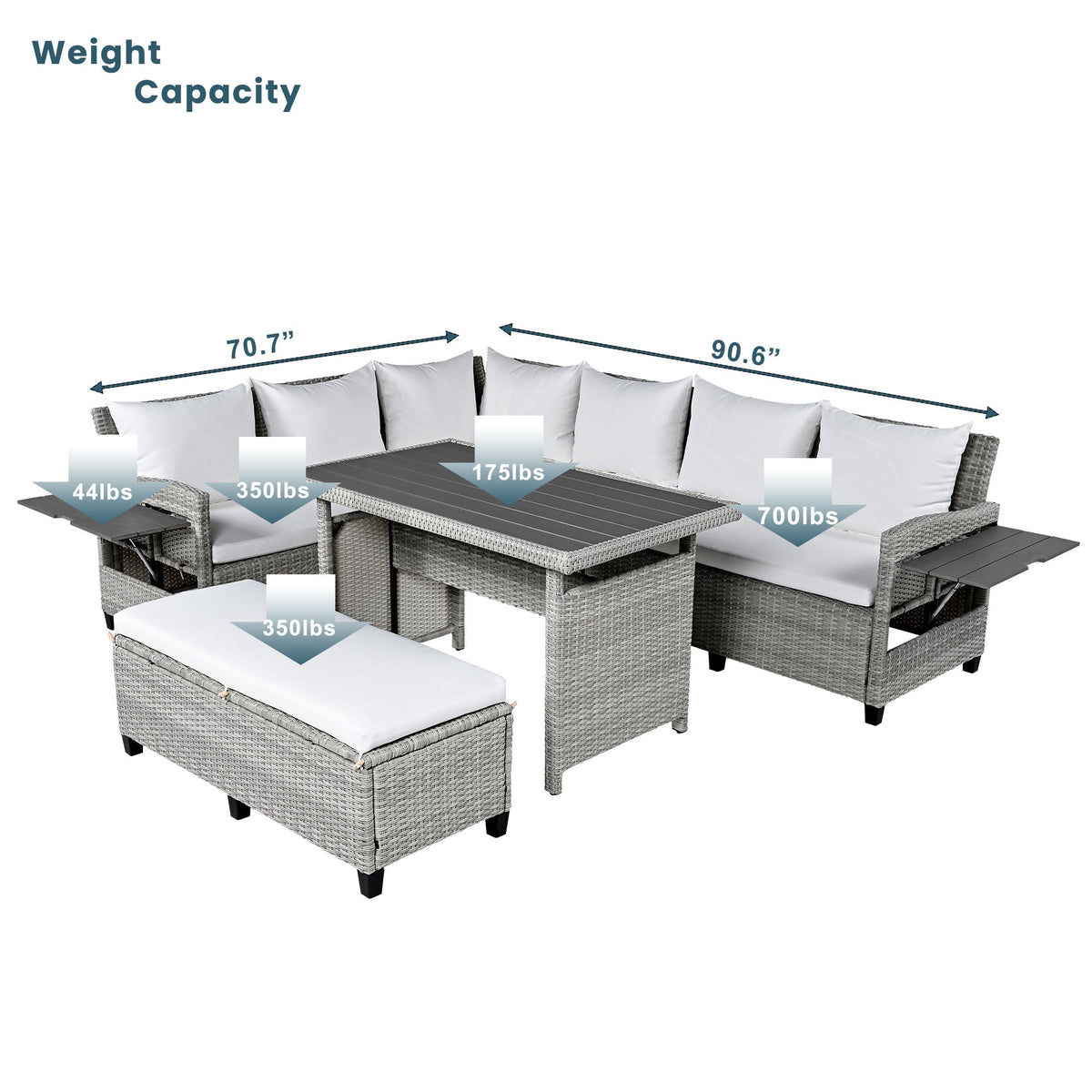 Tomax 5-Piece Outdoor Patio Rattan Sofa Set