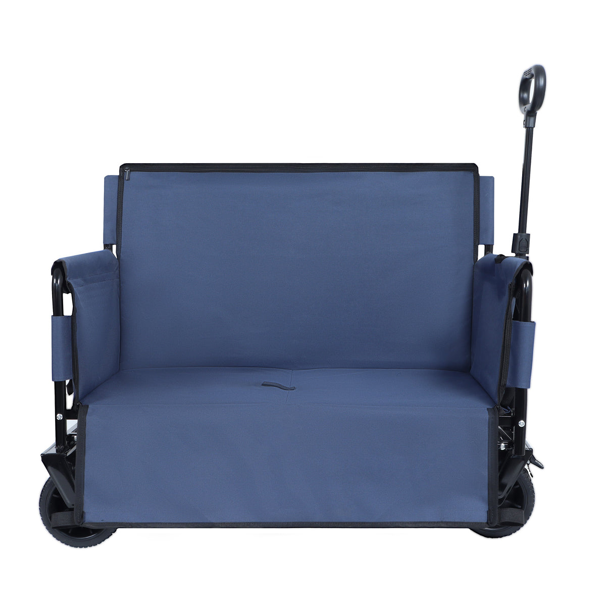 3-in-1 Convertible Folding Wagon Cart with Bench Seat & Storage