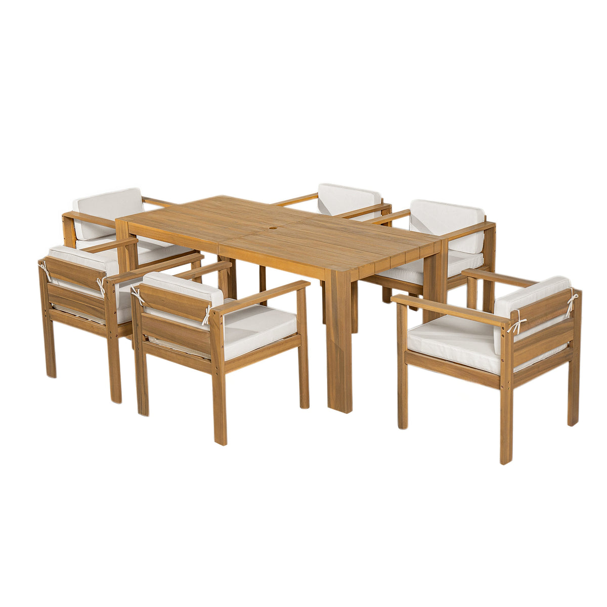 TREXM 7-Piece Patio Dining Table Set for 6