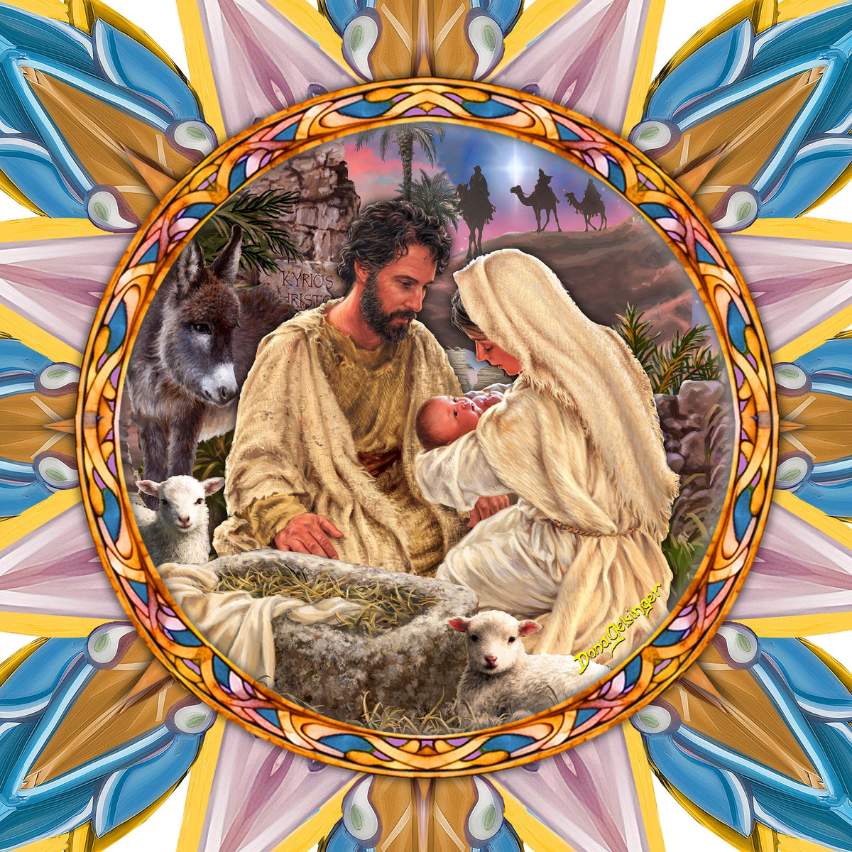 Classic Nativity Star Tree Topper Wooden Décor by D. Gelsinger - Nativity Holiday Décor - 89502-DG