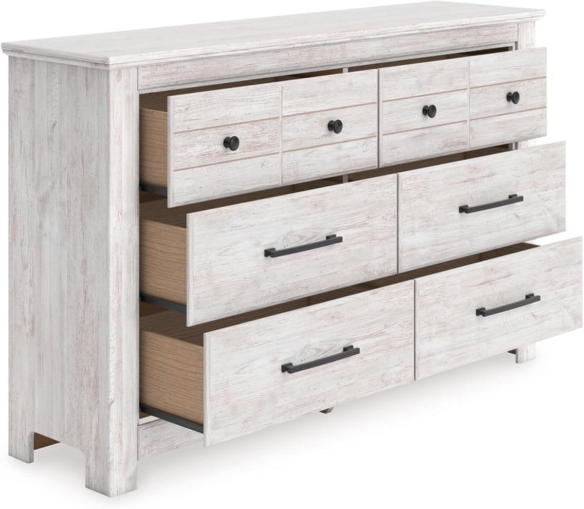 Signature Design by Ashley Allihauser Farmhouse 6-Drawer Dresser with Safety Stop, Whitewash