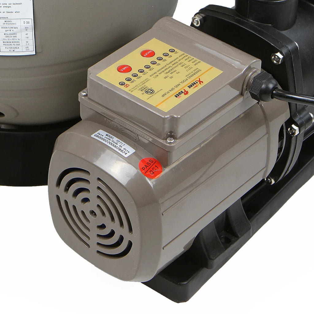 " 13"" Sand Filter with 3/4HP Pool Pump and Timer for Aboveground Swimming Pools"
