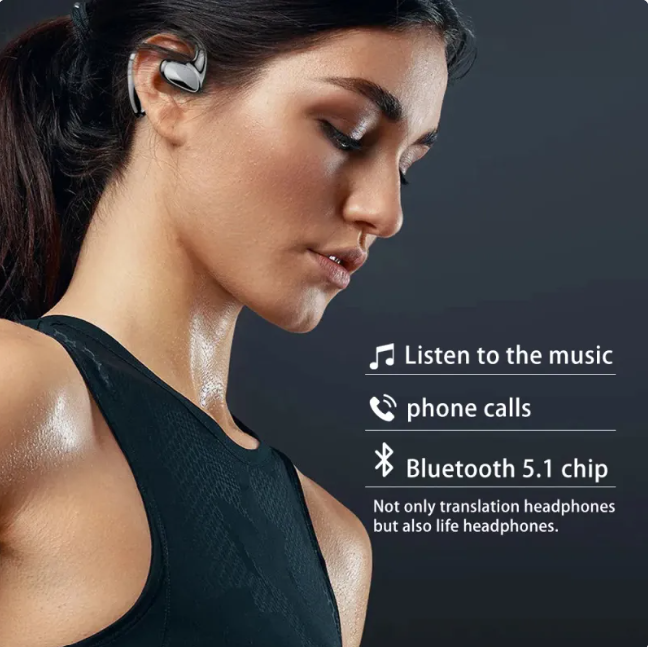 Bluetooth Smart Translation Headphones – Real-Time Voice & Text Translator