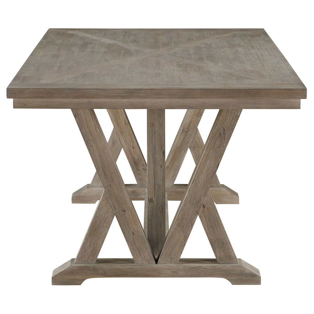 Ruston - Rectangular Dining Table With Trestle Design - Gray