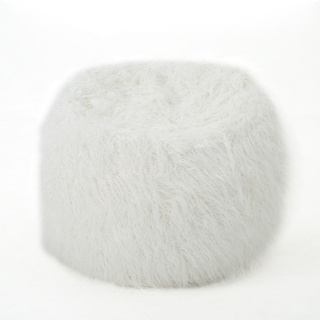 Mahin - Rounded 5 Foot Bean Bag Cozy Modern Design - White