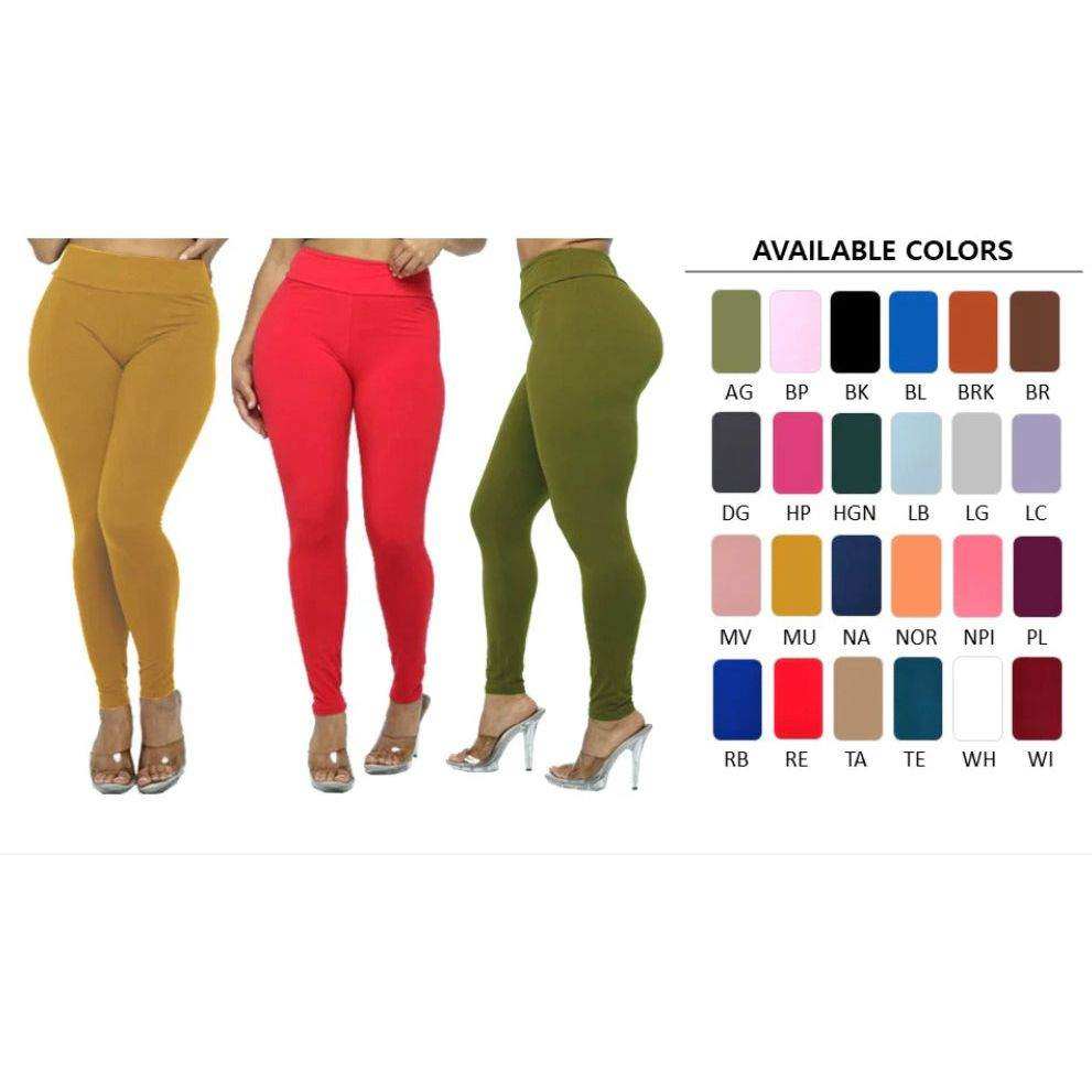 SOLID SEAMLESS LEGGINGS - PLUS