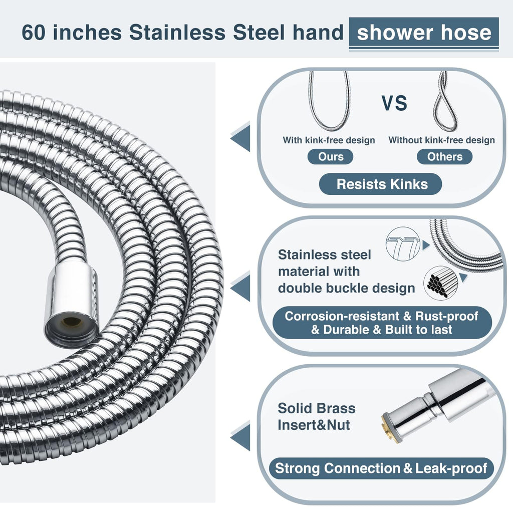 Dual Shower Head-Rain Shower Head with Handheld Shower Set, Diverter