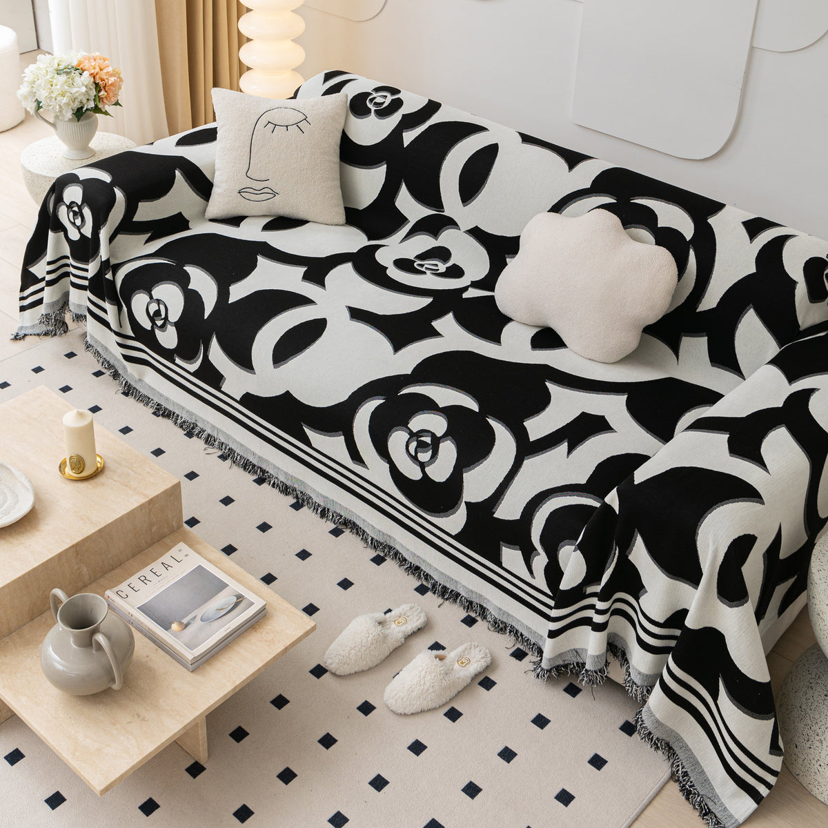 Chenille Sofa Cover Blanket, Couch Cover Blanket Throws for Couches Living Room Furniture Throw Covers